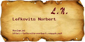 Lefkovits Norbert névjegykártya