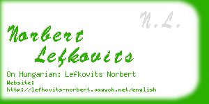 norbert lefkovits business card